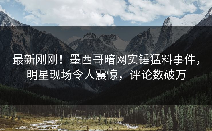 最新刚刚！墨西哥暗网实锤猛料事件，明星现场令人震惊，评论数破万