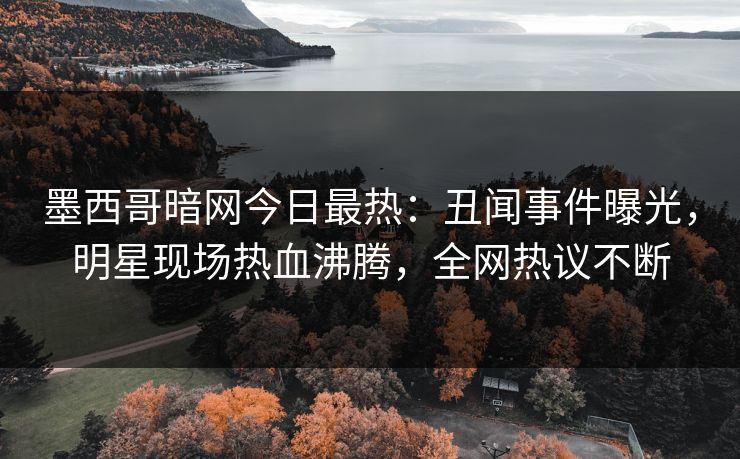 墨西哥暗网今日最热：丑闻事件曝光，明星现场热血沸腾，全网热议不断