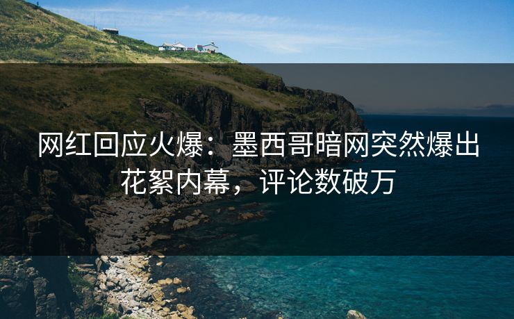 网红回应火爆：墨西哥暗网突然爆出花絮内幕，评论数破万
