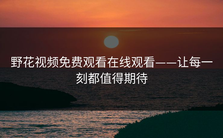 野花视频免费观看在线观看——让每一刻都值得期待